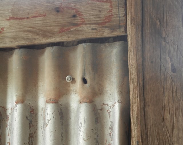 Detail of corrugated iron hut